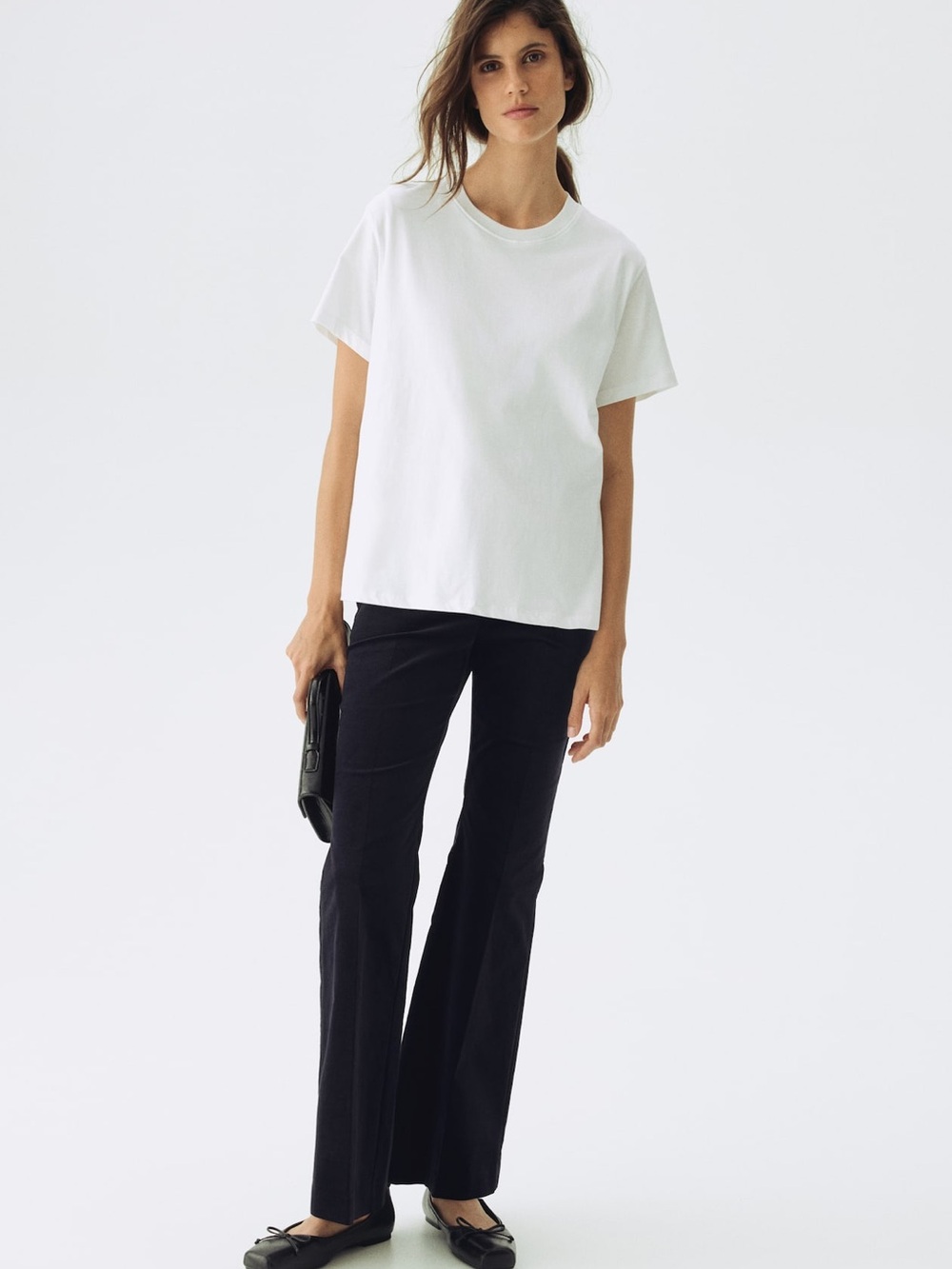 H&M MAMA COTTON NURSING T-SHIRT White Womens Small 100% Organic Cotton